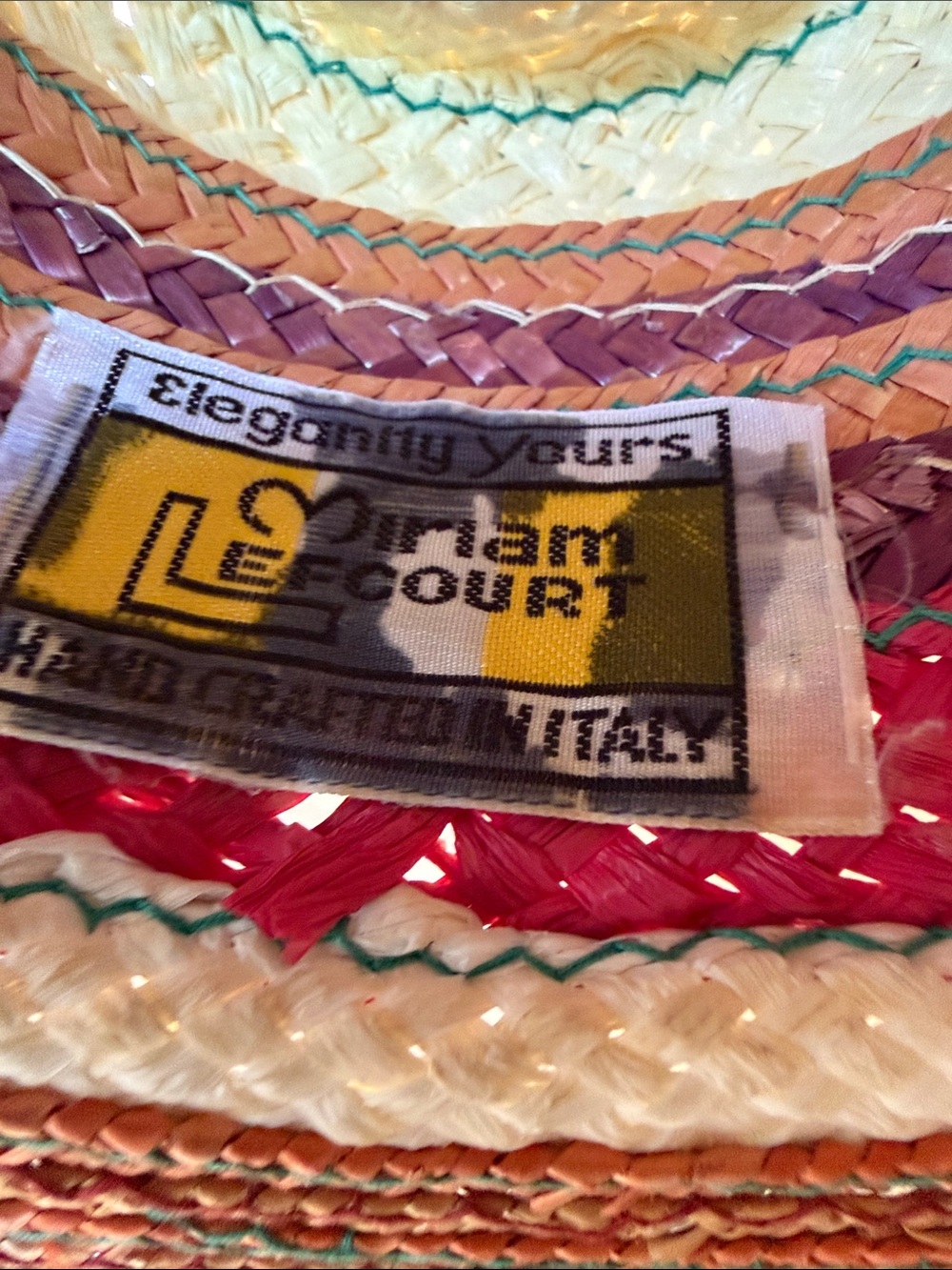 Vintage Miriam Lefcourt "Elegantly Yours" hand-crafted Italian straw hat - Picture 2 of 8